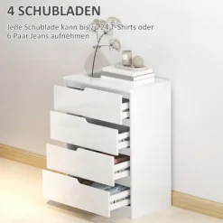 Rootz Modern kommode - Garderobe - Opbevaringsløsning - Vippebeskyttelse - 60 cm x 40 cm x 85 cm - Højglans hvid