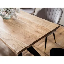 Rootz Modern Loft Spisebord - Massivt træbord - Rektangulært bord - Unikt design - 160 cm x 80 cm x 76 cm x 4 cm