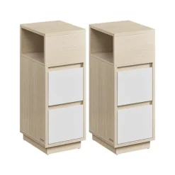 Rootz Modern Sengeborde - Natborde - Opbevaringsskabe - Træspånplade - MDF - 30 cm x 25 cm x 65 cm - 19,2 kg - 45,4 kg Bordplade Kapacitet