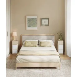 Rootz Modern Sengeborde - Natborde - Opbevaringsskabe - Træspånplade - MDF - 30 cm x 25 cm x 65 cm - 19,2 kg - 45,4 kg Bordplade Kapacitet