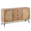 Rootz Modern skænk - Stilfuld opbevaringsenhed - Eg dekorationsskab - Justerbare hylder - 140 cm x 80 cm x 40 cm