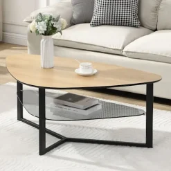 Rootz Modern sofabord - Retro nyreform - Stilfulde store sofaborde - Brunt udseende - Rigelig opbevaring - 110 cm x 65 cm x 45 cm