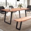 Rootz Modern spisestuebord - massivt træbord - Live Edge-bord - Naturligt trækorn - Håndlavet - 180 cm x 90 cm x 76 cm
