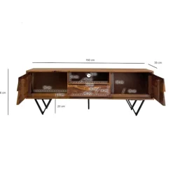 Rootz Modern TV Lowboard - Underholdningskonsol - Mediestativ - Industriel stil - 160 cm x 56 cm x 35 cm