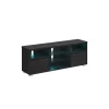 Rootz Modern TV Stand - Underholdningsenhed - Mediekonsol - Spånplade og hærdet glas - 40 cm x 160 cm x 60 cm - Sort - 37,2 kg - 90 kg Kapacitet