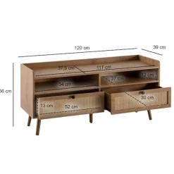 Rootz Modern TV Unit - Media Console - Entertainment Center - Rumbesparende design - 120 cm x 56 cm x 39 cm