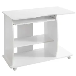 Rootz moderne computerbord med pc-hylde - Tidløst design - Opbevaringsmuligheder - Afrundede 3D-hjørner - 90 cm x 71 cm x 50 cm
