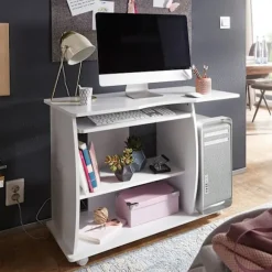 Rootz moderne computerbord med pc-hylde - Tidløst design - Opbevaringsmuligheder - Afrundede 3D-hjørner - 90 cm x 71 cm x 50 cm