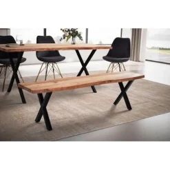 Rootz moderne design spisestuebænk - massiv træbænk - trækanter - naturligt trækorn - håndlavet - 140 cm x 40 cm x 45,5 cm