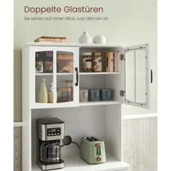 Rootz Moderne køkkenskab - Hvidt skab - Justerbare hylder - MDF spånplade - 41,5 cm x 73 cm x 179,8 cm - Stort opbevaringsrum - 42,5 kg