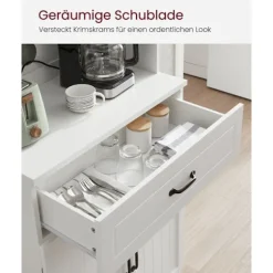 Rootz Moderne køkkenskab - Hvidt skab - Justerbare hylder - MDF spånplade - 41,5 cm x 73 cm x 179,8 cm - Stort opbevaringsrum - 42,5 kg