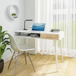 Rootz moderne skrivebord med skuffe - Kontorbord - Arbejdsstation - Rigelig opbevaring - Holdbar og ridsefast - Glat funktionalitet - 50 cm x 75 cm x | Fyndiq