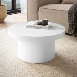 Rootz Moderne sofabord - højglans bord - rund overflade - alsidig brug - 60 cm x 60 cm x 30 cm