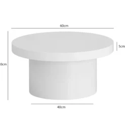 Rootz Moderne sofabord - højglans bord - rund overflade - alsidig brug - 60 cm x 60 cm x 30 cm