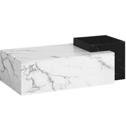 Rootz Moderne sofabord - Matt White Look - 2 Niveauopbevaring - Ekstra plads til tilbehør - 120 cm x 60 cm x 40 cm