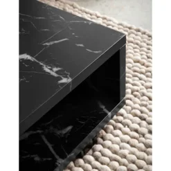 Rootz Moderne sofabord - marmorudseende - Åben opbevaring - Anti -slip puder - 100 cm x 50 cm x 25 cm