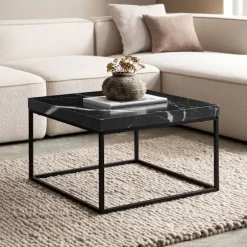 Rootz Moderne sofabord - Moderne midtpunkt - Stilfuld stuebord - Marmorudseende - 60 cm x 60 cm x 38 cm