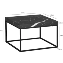 Rootz Moderne sofabord - Moderne midtpunkt - Stilfuld stuebord - Marmorudseende - 60 cm x 60 cm x 38 cm