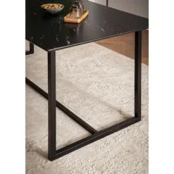 Rootz Moderne spisebord - Lille spisebord - rektangulært bord - sort look - sæder 6 - 120 cm x 60 cm x 76 cm