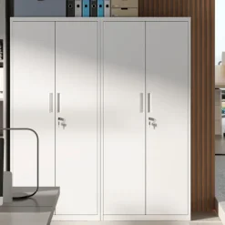 Rootz Multi -Purpose File Cabinet - Storage Cabinet - Powder -Coated Steel - Holdable - 40x80x180cm - Matt White