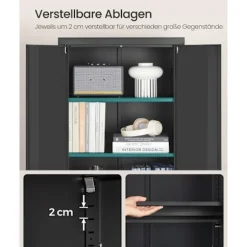 Rootz Multi -Purpose Storage Cabinet - Organizer - Shelving Unit - Høj belastningskapacitet - 40 cm x 60 cm x 180 cm