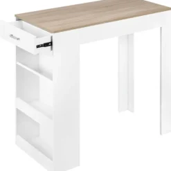 Rootz multifunktionelt barbord - Opbevaringsbord - Spisebord - Rigelig opbevaring, holdbar konstruktion, nem montering - Træmateriale - 100 cm x 100 c | Fyndiq