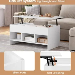 Rootz multifunktionelt løftesofabord - konvertibelt bord - Justerbart skrivebord - pladsbesparende, alsidigt, holdbart - Klasse E1 træ - 96 cm x 45 cm | Fyndiq