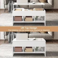 Rootz multifunktionelt løftesofabord - konvertibelt bord - Justerbart skrivebord - pladsbesparende, alsidigt, holdbart - Klasse E1 træ - 96 cm x 45 cm | Fyndiq