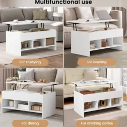 Rootz multifunktionelt løftesofabord - konvertibelt bord - Justerbart skrivebord - pladsbesparende, alsidigt, holdbart - Klasse E1 træ - 96 cm x 45 cm | Fyndiq