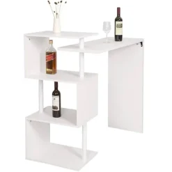 Rootz multifunktionelt roterende barbord - Opbevaringsbord - Drejeligt bord - Pladsbesparende - Rigelig opbevaring - Holdbar - 134cm x 112cm x 38cm