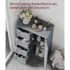 Rootz Mystical Grey Badeværelsesskab - Opbevaringsenhed - Organizer - MDF-materiale - 30 cm x 55 cm x 82 cm - Letvægts - Robust - Nem montering