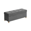 Rootz opbevaring osmannisk bænk - Mørkegrå osmannisk - Polstret bænk - Imiteret linned - Skumpolstring - MDF-ramme - 38 cm x 110 cm x 40 cm - 112 lite | Fyndiq