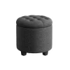 Rootz Opbevaring Ottoman - Fodstøttesæde - Pladsbesparende skammel - MDF-ramme - Linnedbetræk - 45 cm x 45 cm x 44,5 cm