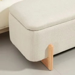 Rootz opbevaringsbænk med sædebryst og opbevaringsplads - Polstret bænk - Tæppeopbevaring - Åndbart stof - 111 cm x 44 cm x 44,5 cm