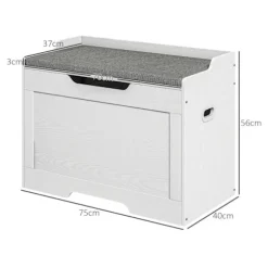 Rootz Opbevaringskistebænk - Organiseringsboks - Sengefoden Trunk - Sikkerhedshængsel - 75 cm x 40 cm x 56 cm