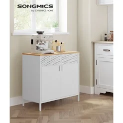 Rootz Opbevaringsskab - Hvidt Skab - Spånpladestål - Rummelig opbevaring - Robust konstruktion - Nem montering - 40cm x 80cm x 76cm