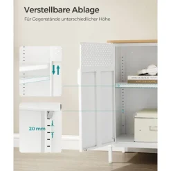 Rootz Opbevaringsskab - Hvidt Skab - Spånpladestål - Rummelig opbevaring - Robust konstruktion - Nem montering - 40cm x 80cm x 76cm