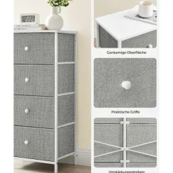Rootz Opbevaringsskab - Organizer - Spånpladestål - Ikke-vævet stof - Letvægts - Rummelig - Robust - 30 cm x 45 cm x 91,7 cm
