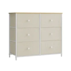 Rootz Opbevaringsskab - Skuffe Organizer - Spånplade Stålstof - Camel Yellow Creme White - 30cm x 80cm x 71cm - Letvægts - Rummelig - Nem montering