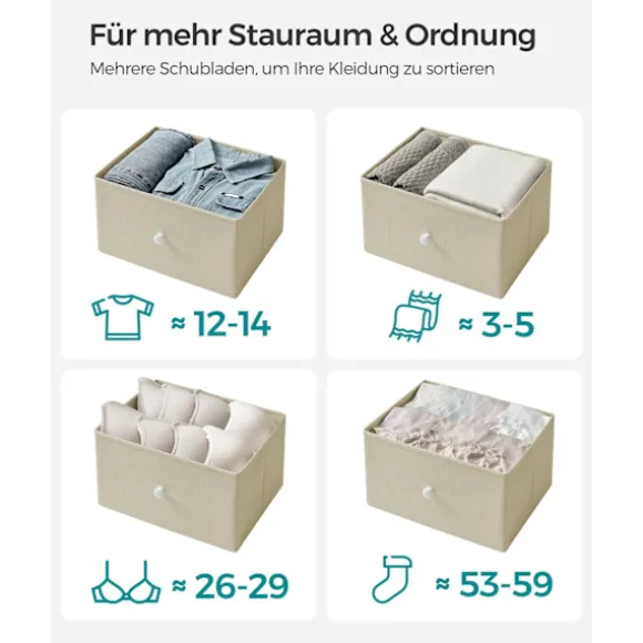 Rootz Opbevaringsskab - Skuffe Organizer - Spånplade Stålstof - Camel Yellow Creme White - 30cm x 80cm x 71cm - Letvægts - Rummelig - Nem montering