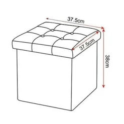 Rootz Opbevaringsskammel - Siddebænk - Osmannisk - Fodstøtte - Opbevaringsboks - Foldbart sæde - Opbevaringskube - Mørkegrå - 37,5x38x37,5 cm