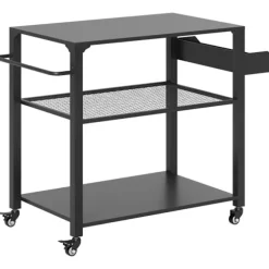 Rootz Outdoor Kitchen Island - Grill Car - Mobile Kitchen Carts - Rust -Resistent Metal - 360 ° Drej ruller - 105 cm x 50 cm x 79 cm
