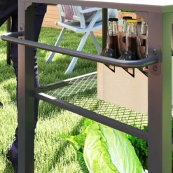 Rootz Outdoor Kitchen Island - Grill Car - Mobile Kitchen Carts - Rust -Resistent Metal - 360 ° Drej ruller - 105 cm x 50 cm x 79 cm