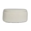 Rootz Oval Seat skammel - Stilfuldt stofbetræk - Hvidfarvet osmannisk - Høj komfort - Integreret opbevaring - 81 cm x 40 cm x 62 cm