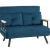 Rootz 2-personers fløjlssovesofa - sovesofa - sovesofa - Justerbart ryglæn - Forbedret komfort - 102 cm x 73 cm x 81 cm - Stålramme