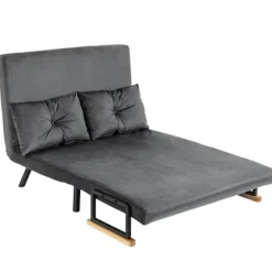 Rootz 2-personers fløjlssovesofa - sovesofa - sovesofa - Justerbart ryglæn - tyk polstring - 102 cm x 73 cm x 81 cm (sofa) / 183 cm x 98,5 cm x 26 cm | Fyndiq