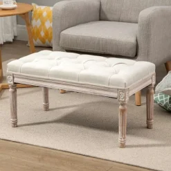 Rootz polstret afføring - polstret bænk - fodskammel - optimal komfort - 80L x 40W x 43H cm brun