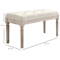 Rootz polstret afføring - polstret bænk - fodskammel - optimal komfort - 80L x 40W x 43H cm brun