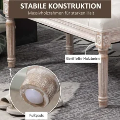 Rootz polstret afføring - polstret bænk - fodskammel - optimal komfort - 80L x 40W x 43H cm brun