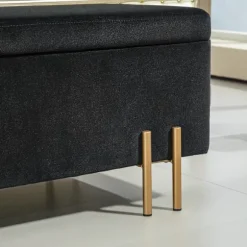Rootz polstret bænk - Opbevaringsbænk - Sengbænk - Ekstra opbevaring - 100 x 40 x 42 cm - Sort